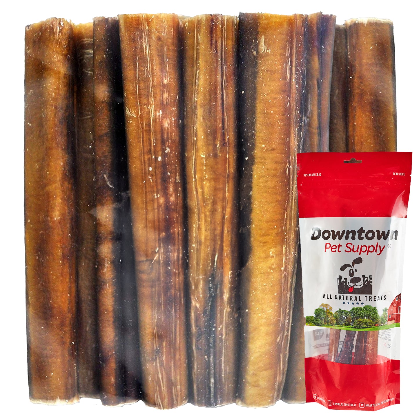 6 and 12 inch Jumbo Extra Thick USA Bully Sticks for Dogs (Bulk Bags by Weight) - All Natural American Dog Dental Chew Treats, High in Protein, Great Alternative to Rawhides