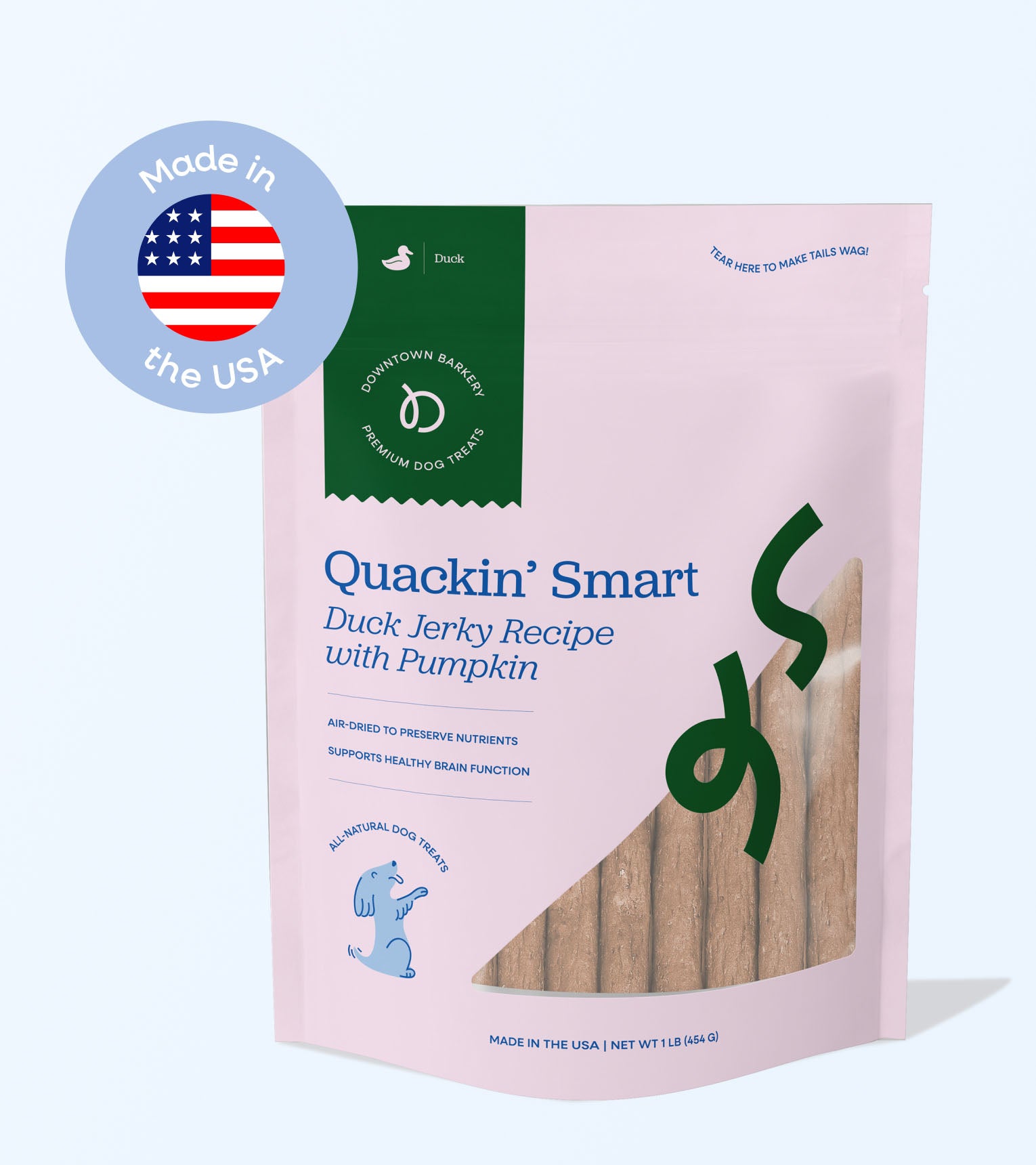 USA-Made Air-Dried Duck and Chicken Jerky Sticks