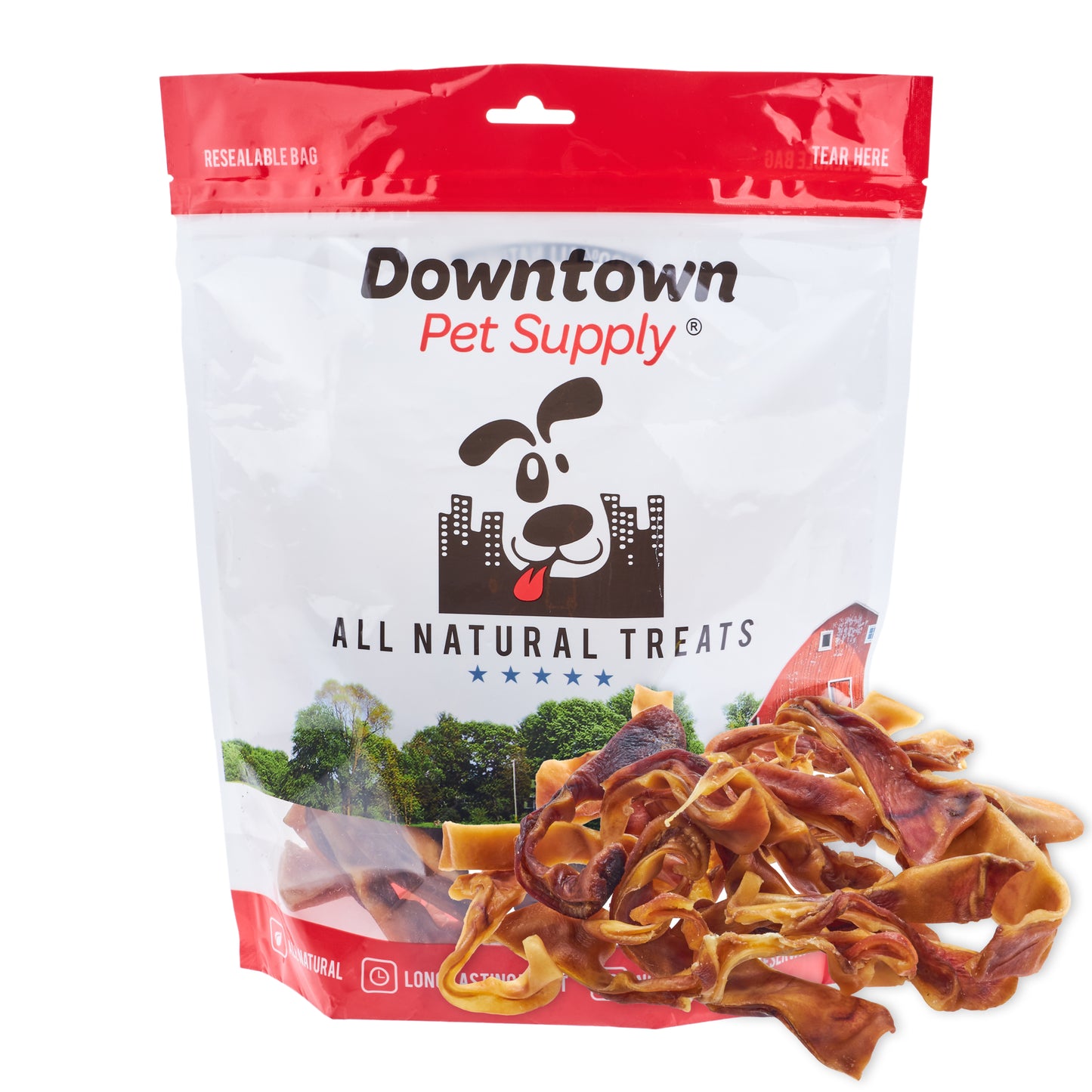 Pig Ear Strips - 100% Natural Dog Chew Treats for Small Dogs - By Size