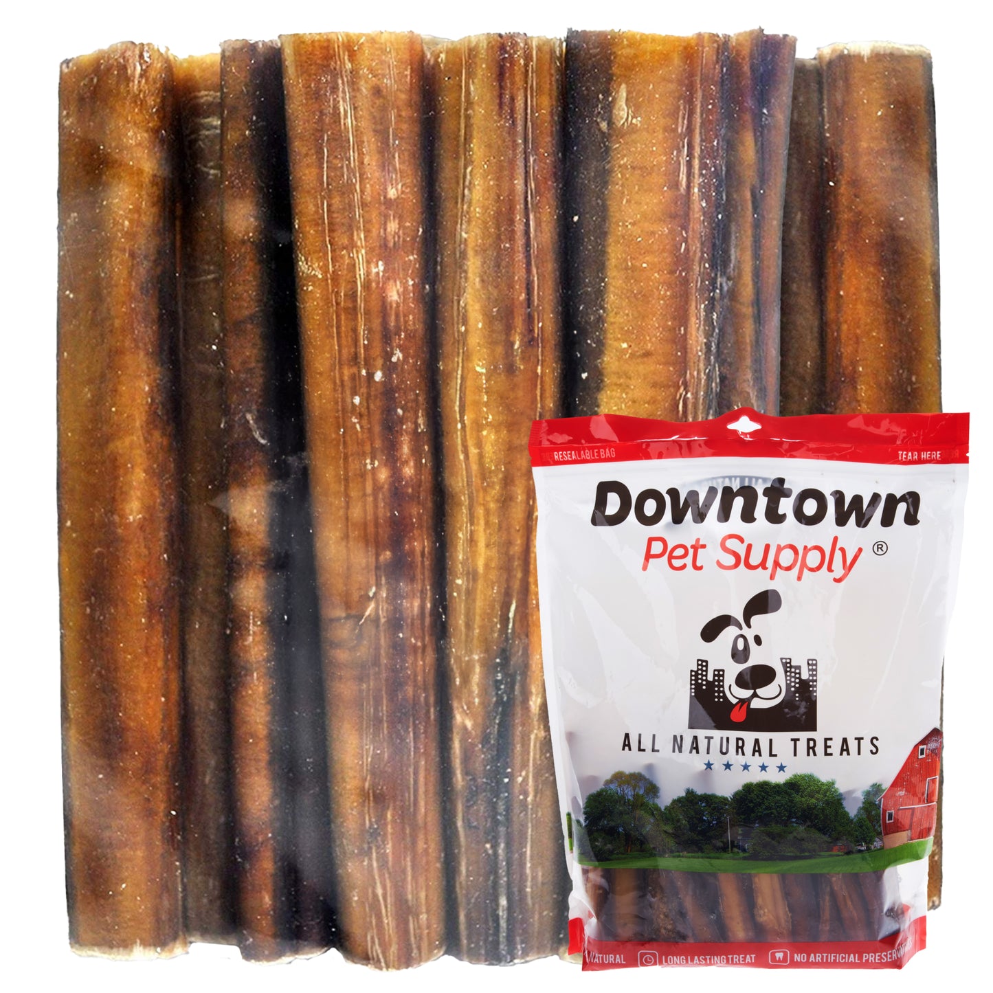 6 Inch Jumbo Thick Bully Sticks - 100% Natural Dog Chew Treat