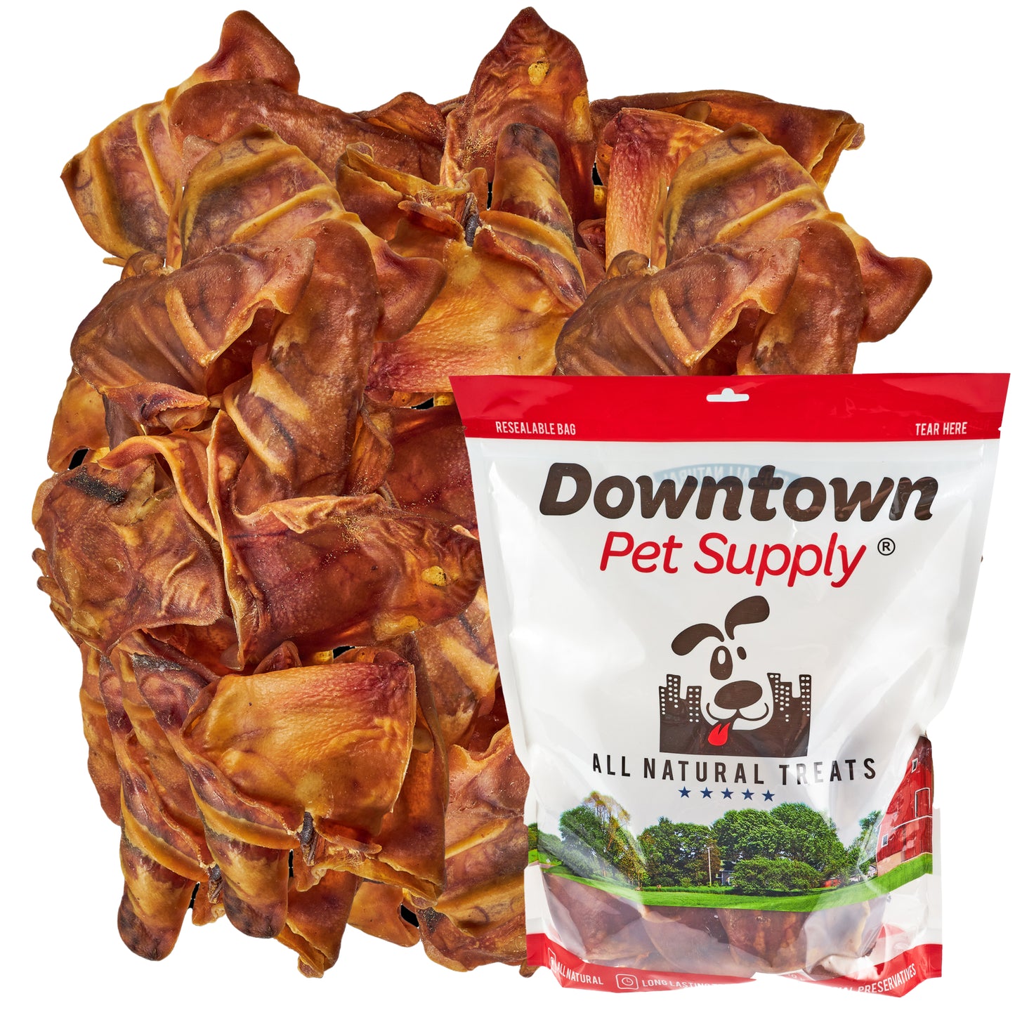 Long Lasting Pig Ears for Dog - All Natural Dog Chew Treats - By Pack