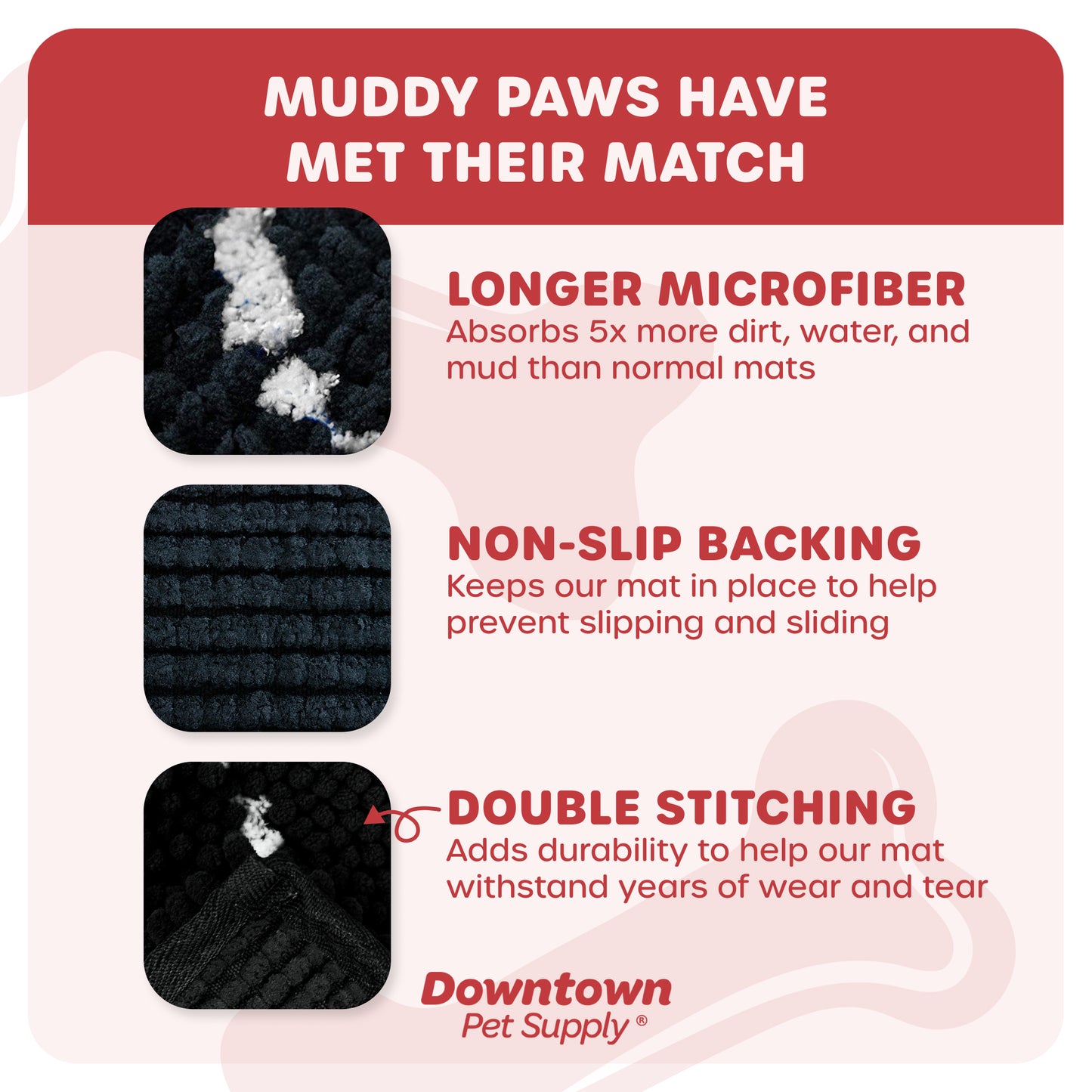 My Doggy Place - Ultra Absorbent Microfiber Dog Pet Door Mat, Durable, Quick Drying, Washable, Prevent Mud Dirt, Keep Your House Clean (Paw Print Design)