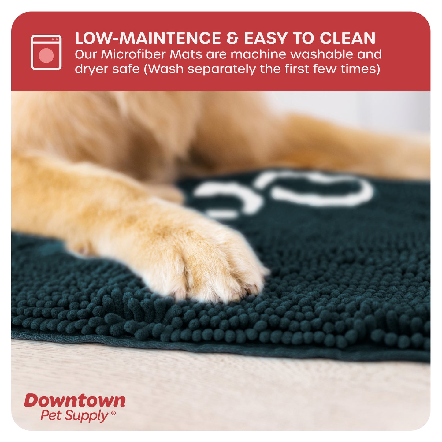 My Doggy Place - Ultra Absorbent Microfiber Dog Pet Door Mat, Durable, Quick Drying, Washable, Prevent Mud Dirt, Keep Your House Clean (Paw Print Design)