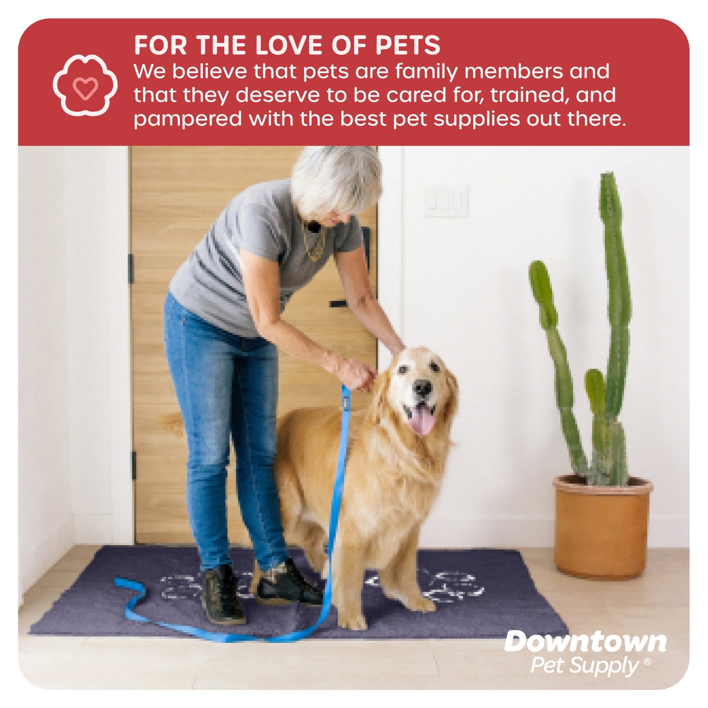 My Doggy Place - Ultra Absorbent Microfiber Dog Pet Door Mat, Durable, Quick Drying, Washable, Prevent Mud Dirt, Keep Your House Clean (Paw Print Design)
