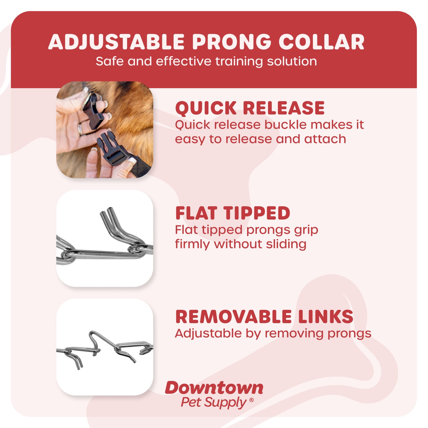 Adjustable Prong Collar for Dogs - Multi-Size and Color Options
