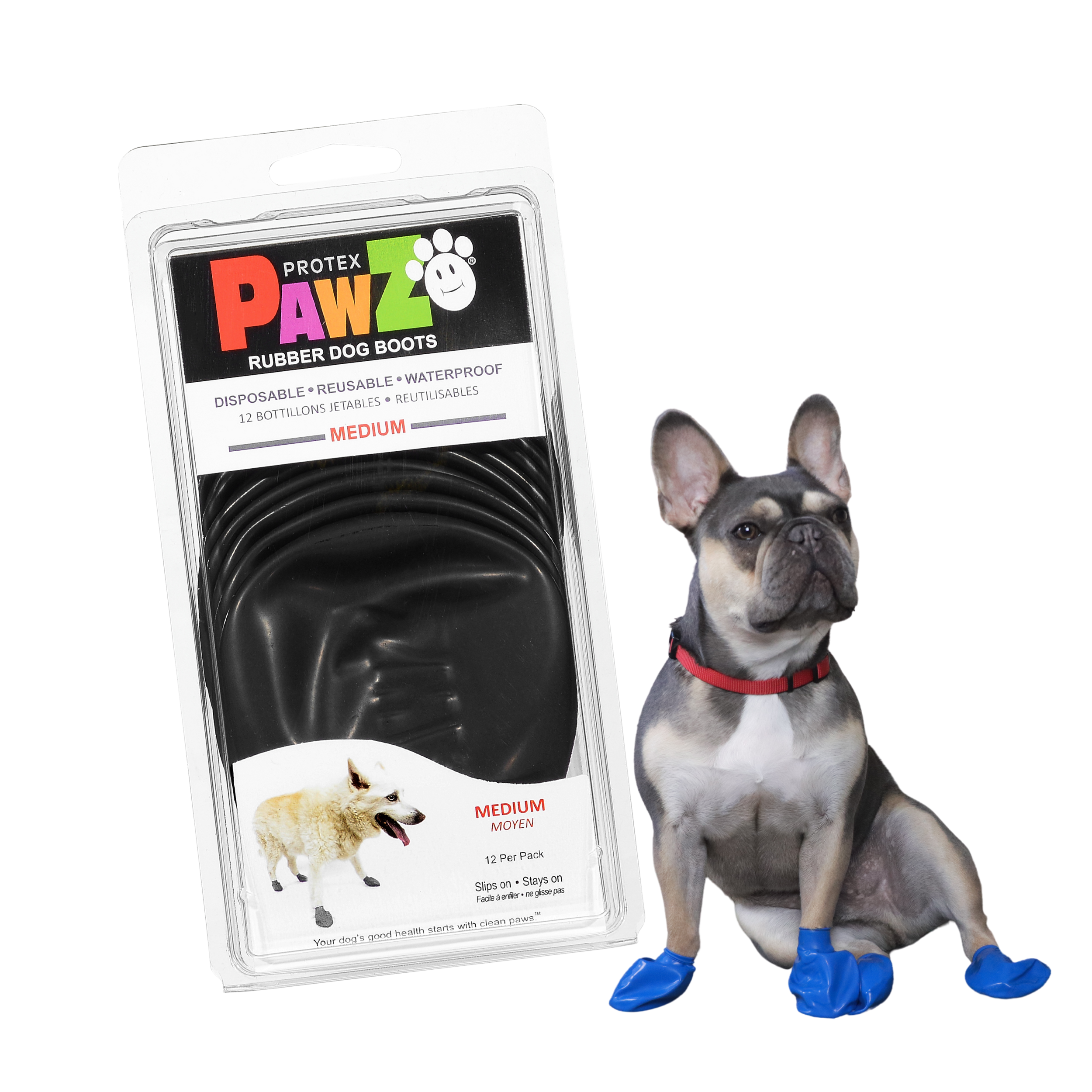 PawZ® Rubber Dog Boots, 12 Boots
