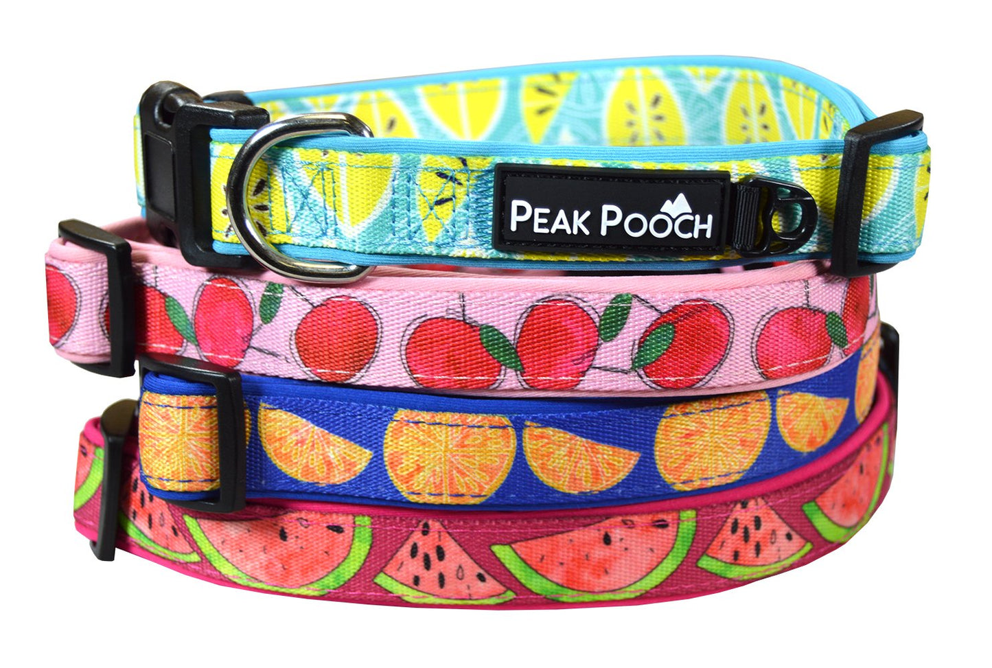 Adjustable Fruit Pattern Dog Collar - Multi-Size and Color Options