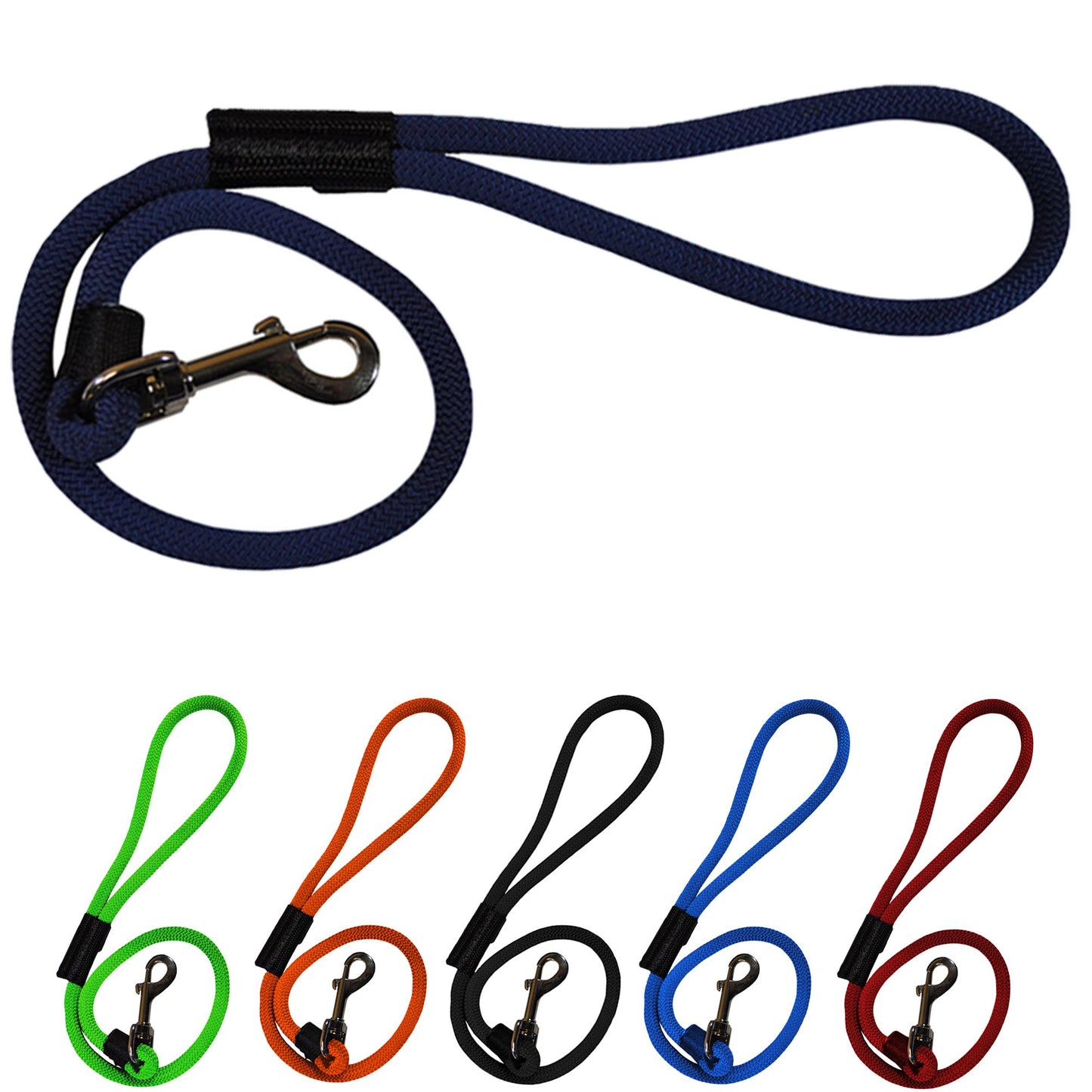 Durable 2' and 6' Long Dog Rope Leash - Multi-Color Options