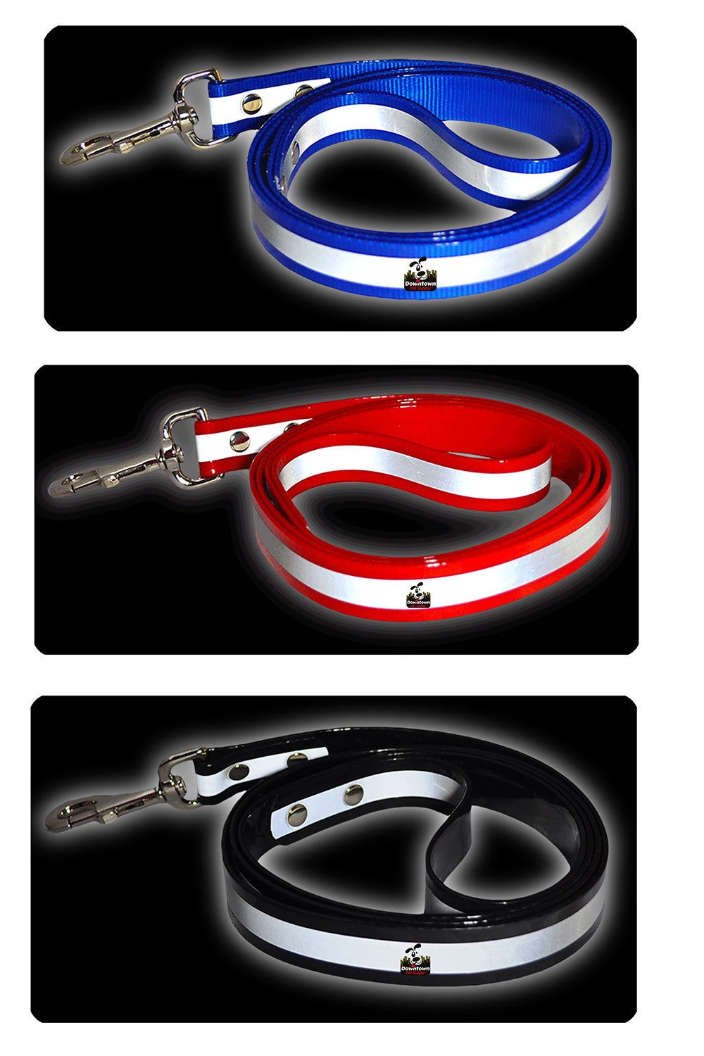 5' Long Reflective Dog Leash - Multi-Color Options