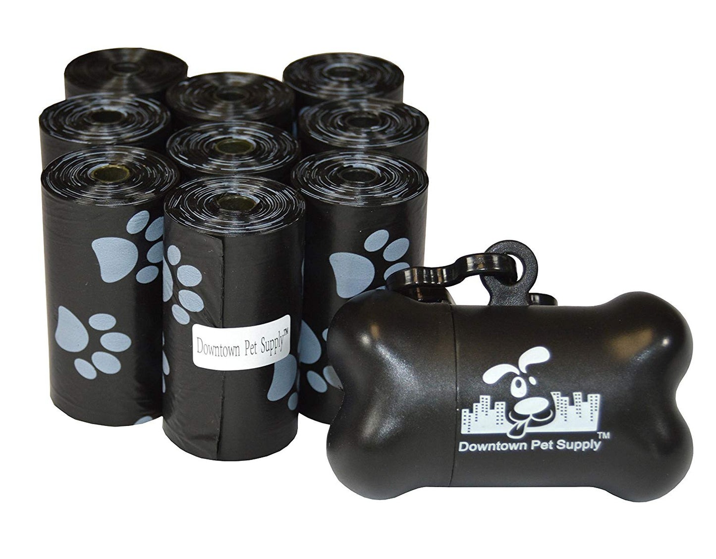 Dog Poop Bags with Dispenser - Black Paws Bags - Multi-Pack Options
