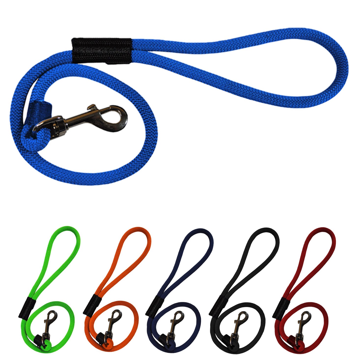 Durable 2' and 6' Long Dog Rope Leash - Multi-Color Options