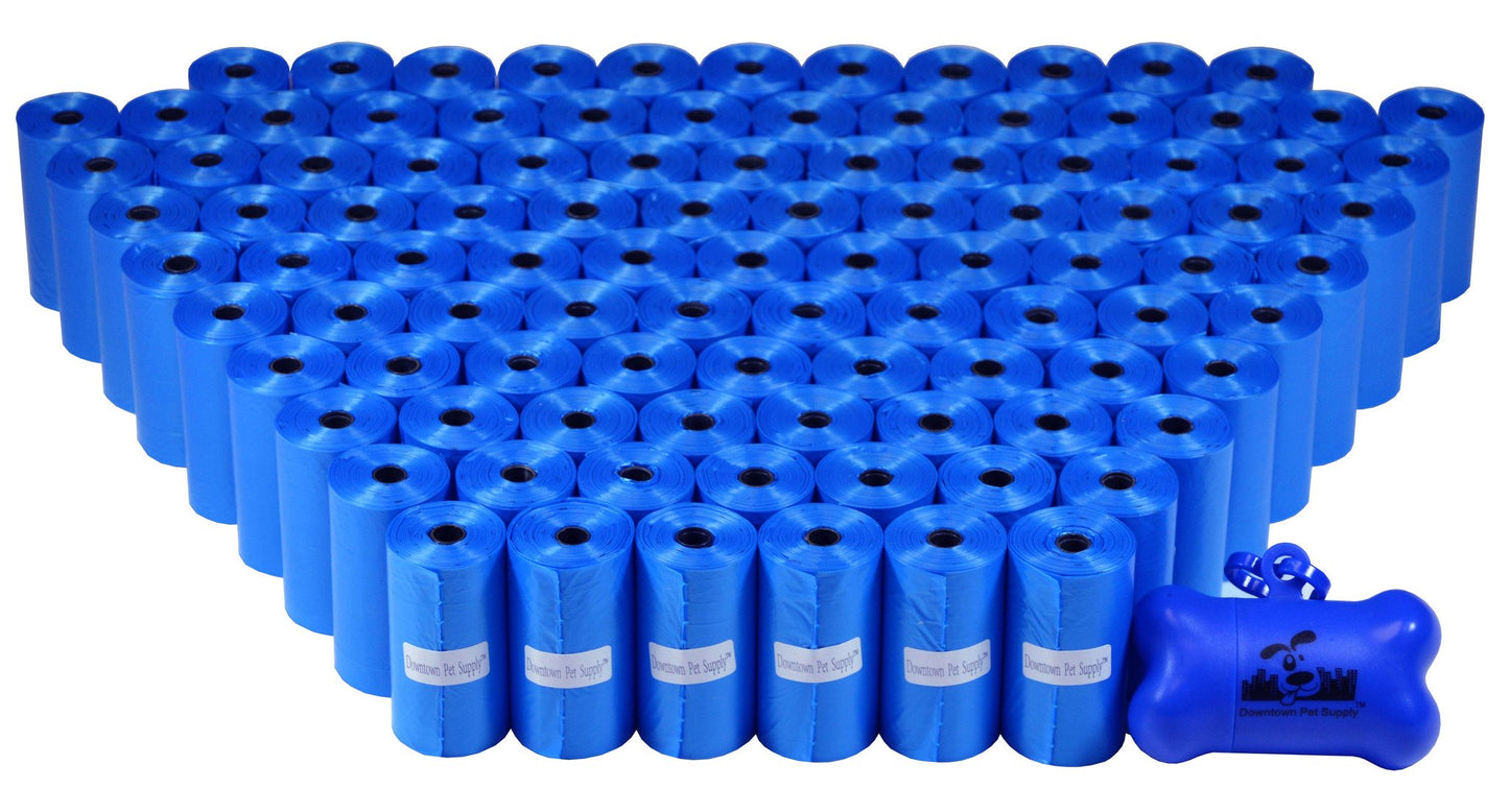 Dog Poop Bags with Dispenser - Blue Pet Waste Bags - Multi-Pack