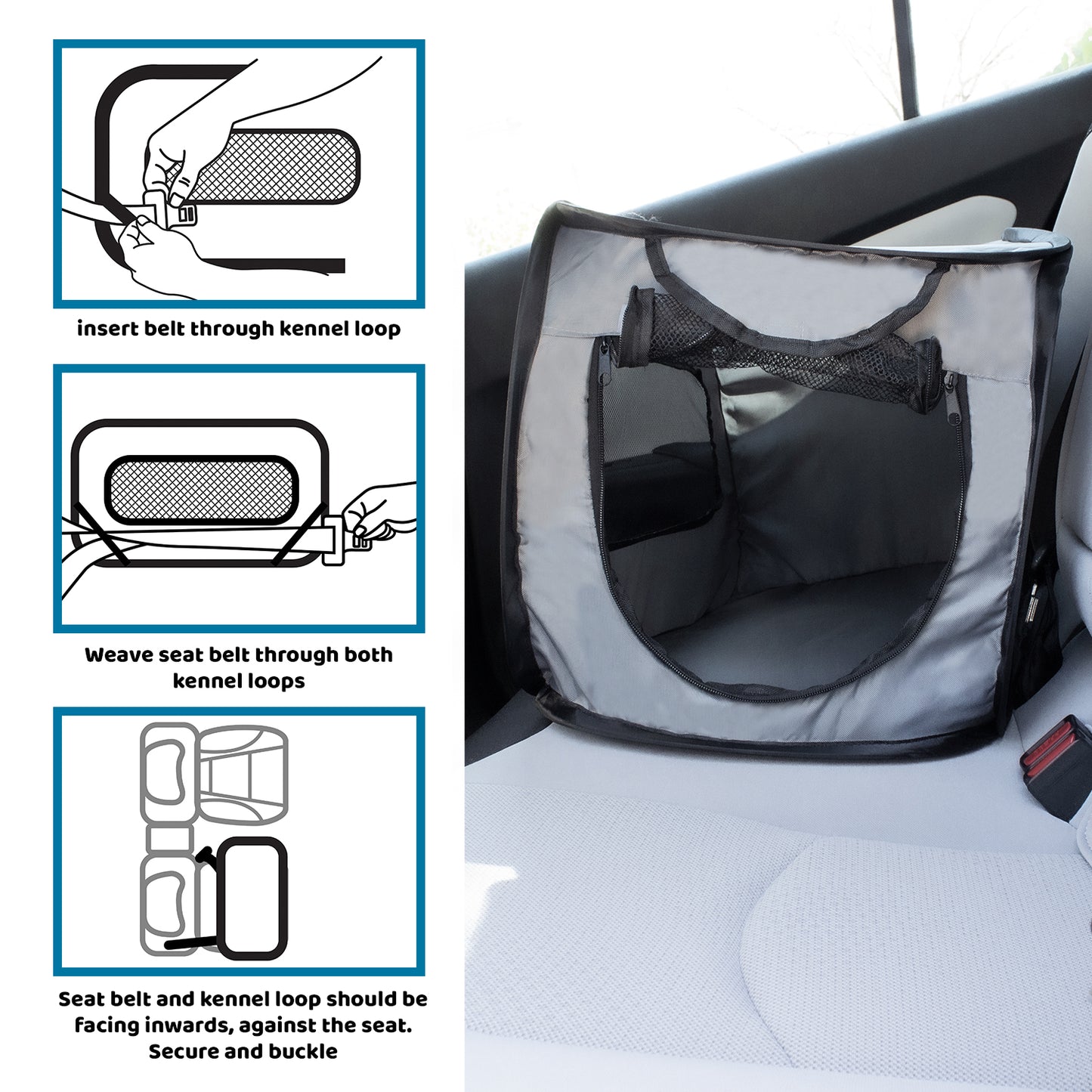 Foldable Lightweight Car Travel Kennel for Pets - Multi-Size Options