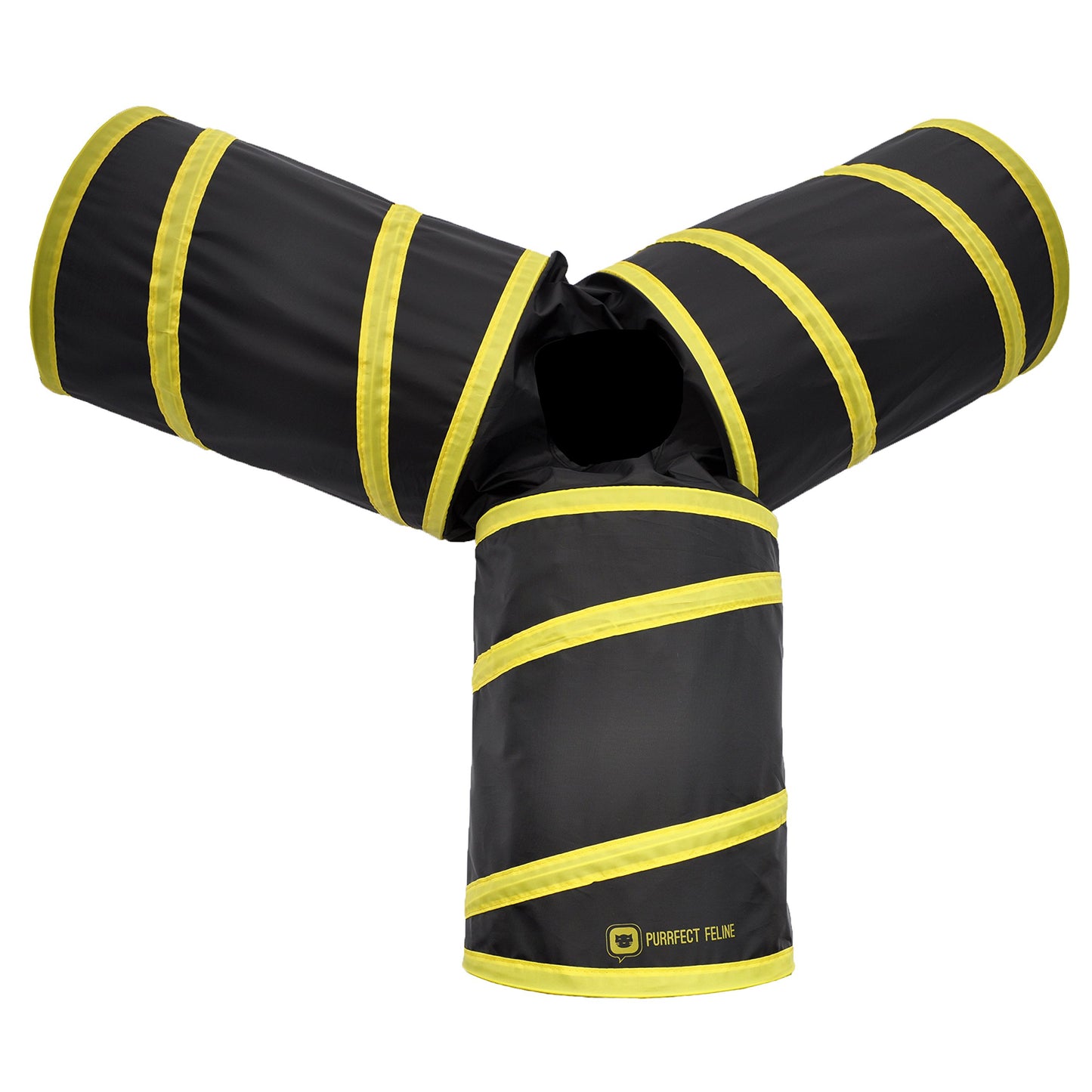 Collapsible 3-way Cat Tunnel with Toy - Multi-Size and Color Options