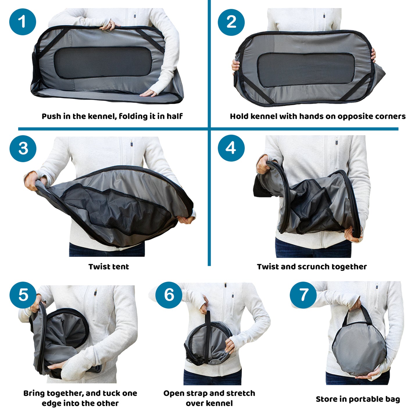 Foldable Lightweight Car Travel Kennel for Pets - Multi-Size Options