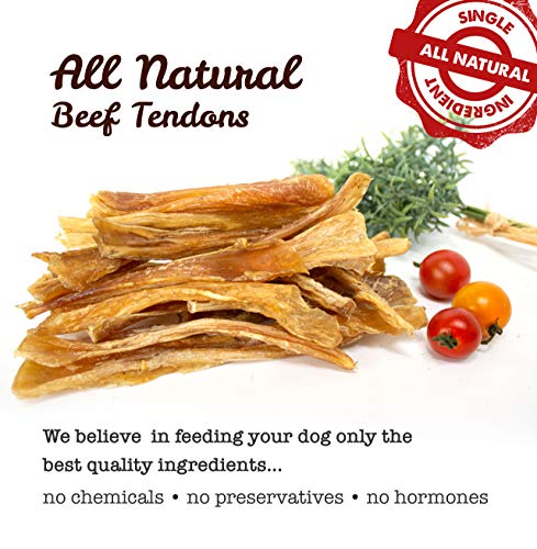 4-12" Beef Tendons for Dogs - Natural Chew Treats - Multi-Pack Options
