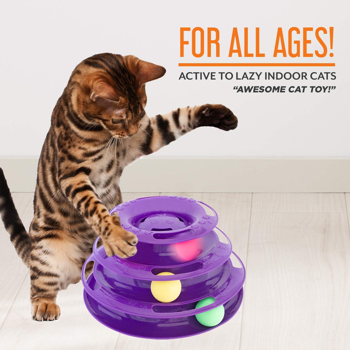 Purrfect Feline Titan's Tower - Interactive Cat Ball Toy