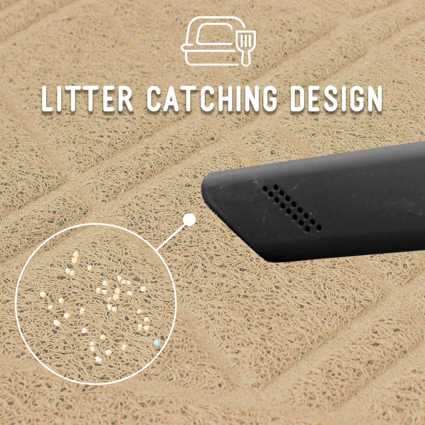 Non-Slip Padded Mesh Mat for Cat Litter - Multi-Size and Color