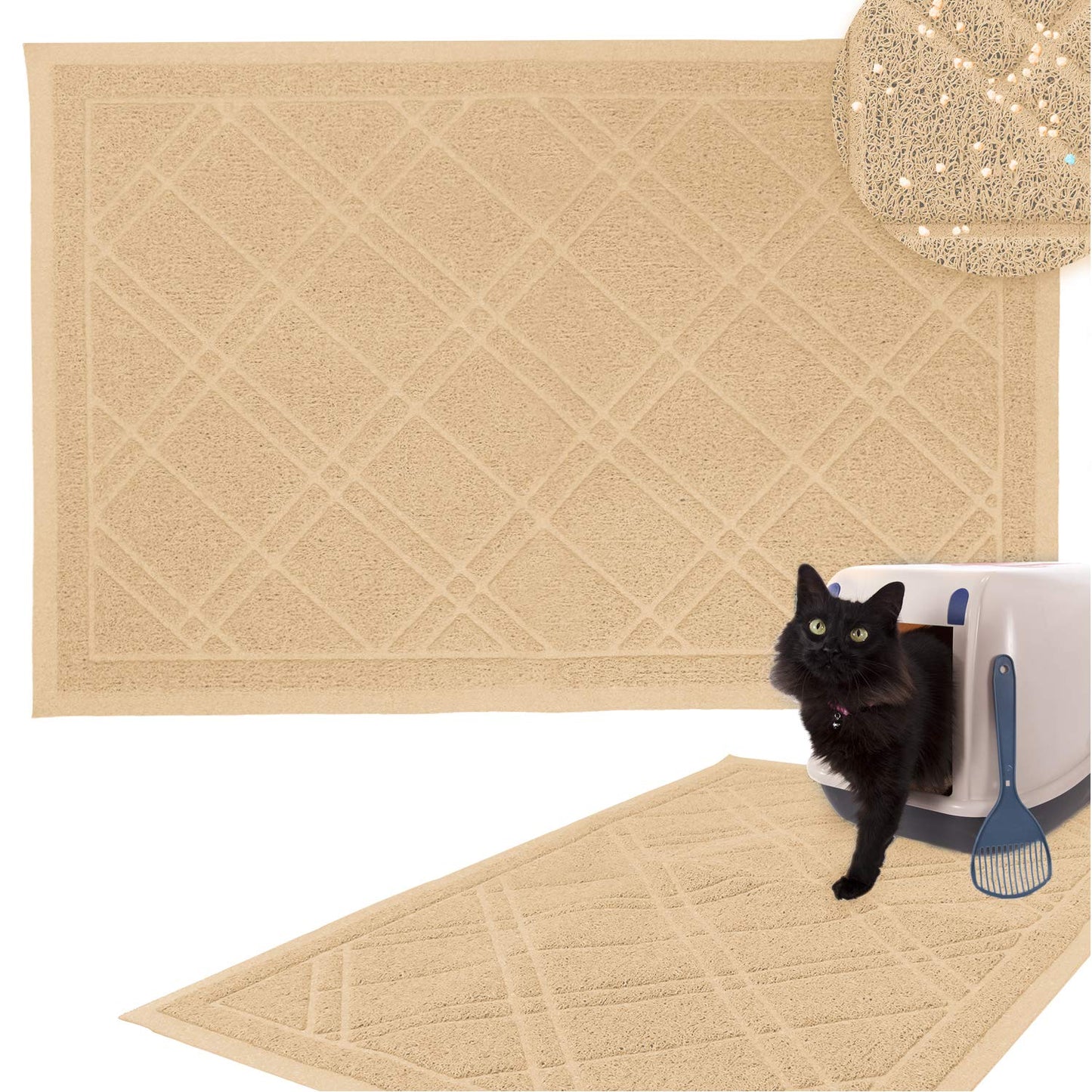 Non-Slip Padded Mesh Mat for Cat Litter - Multi-Size and Color