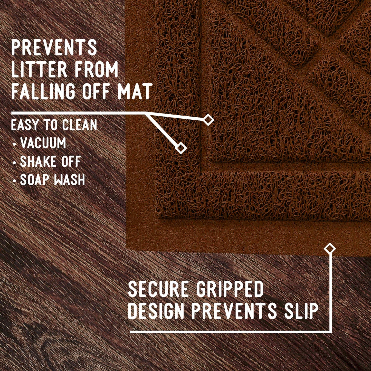 Non-Slip Padded Mesh Mat for Cat Litter - Multi-Size and Color