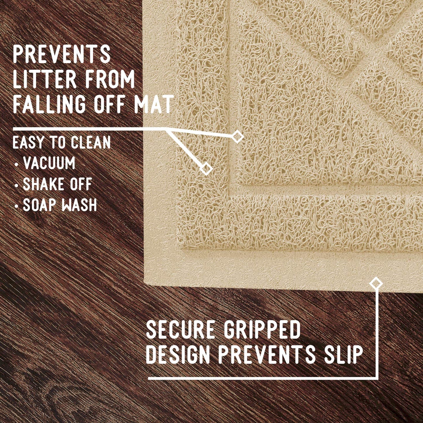 Non-Slip Padded Mesh Mat for Cat Litter - Multi-Size and Color