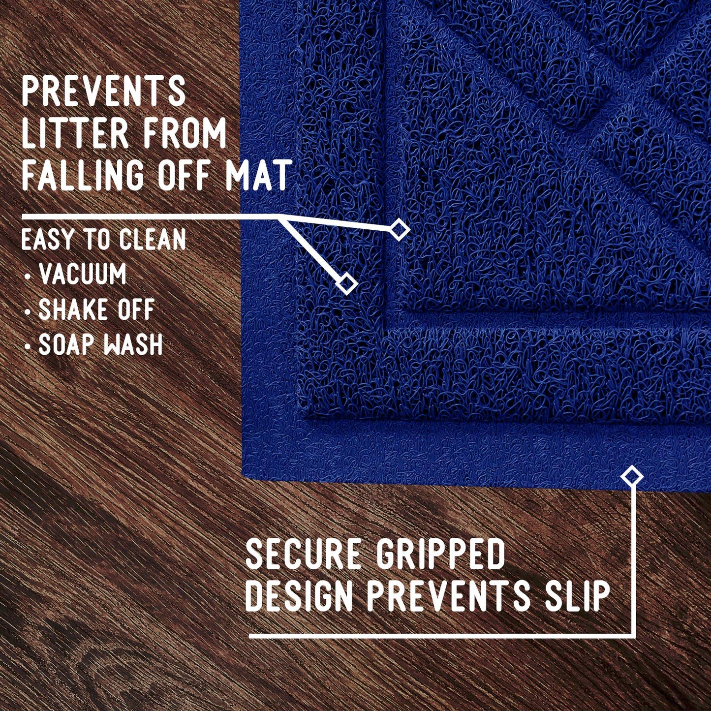 Non-Slip Padded Mesh Mat for Cat Litter - Multi-Size and Color