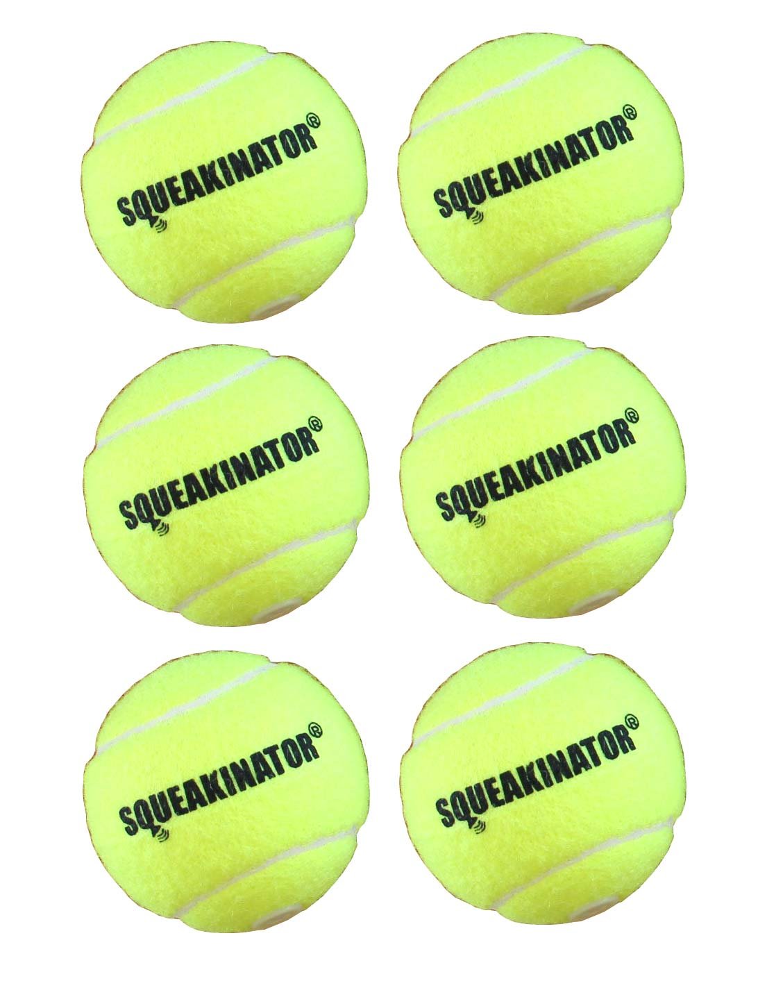 The Squeakinator, the original squeaking tennis ball