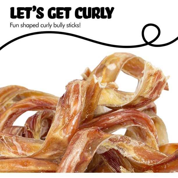 4-6" Curly Bully Sticks - 100% Natural Dog Chew Treats - By Size