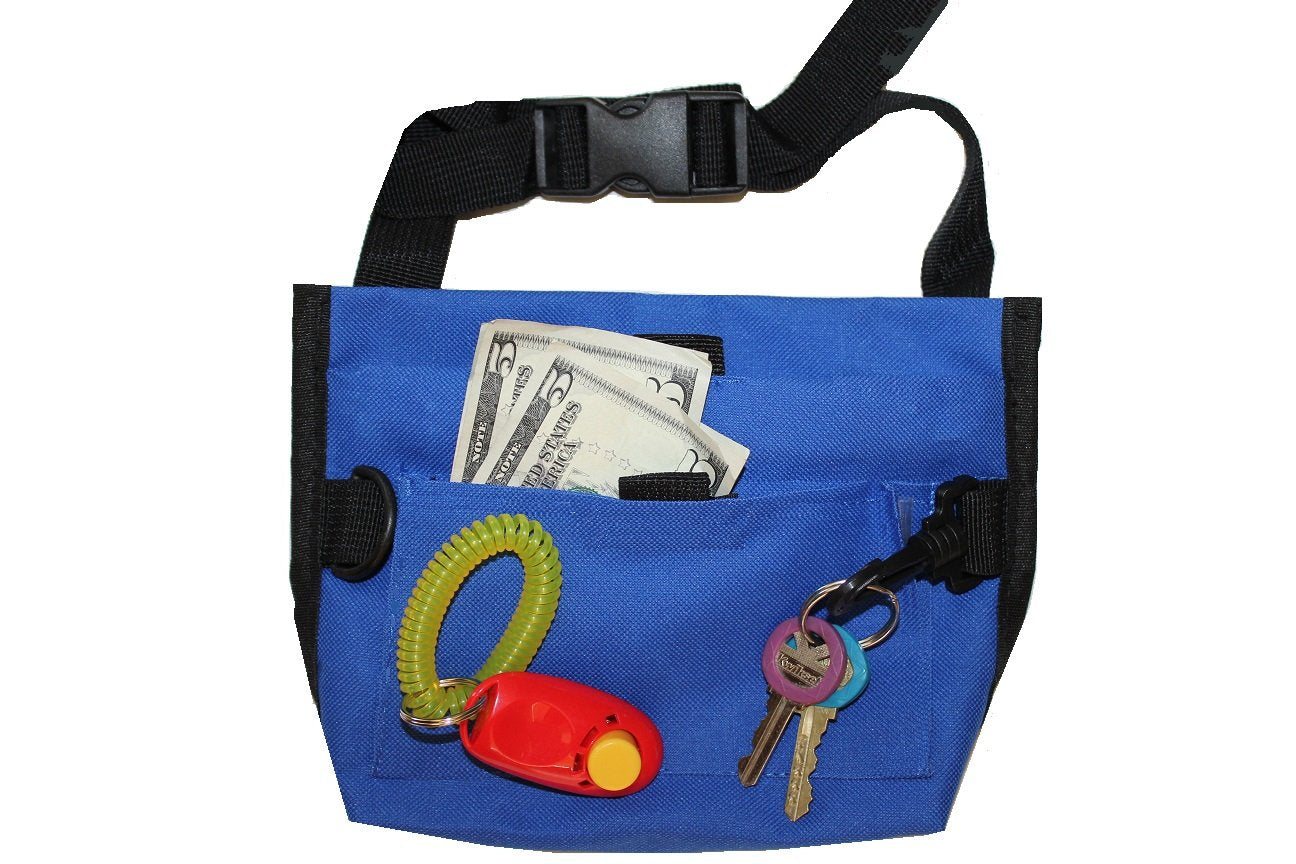 Dog Training Treat Bag with Pocket and Clicker - Multi-Color Options