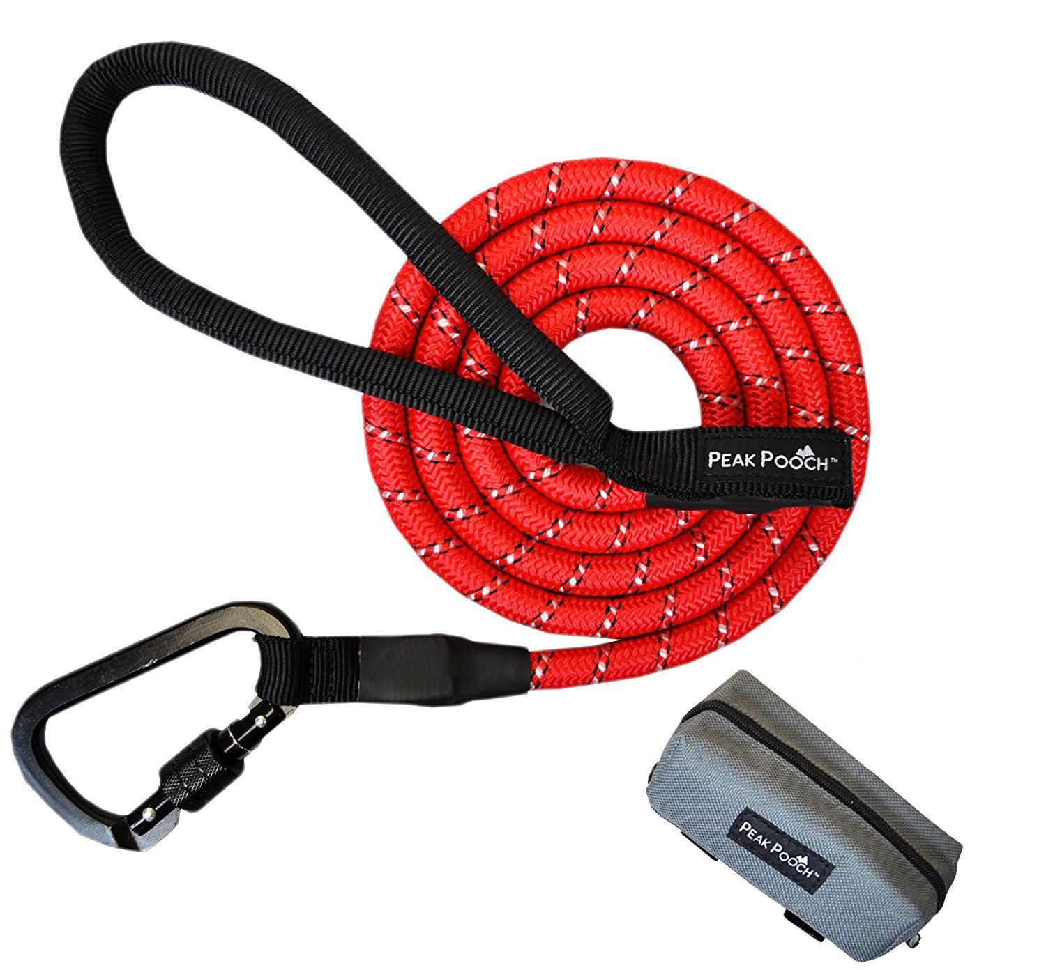 Mountain Dog Products Carabiner Clip Dog Leash, Assorted Colors, 10-ft