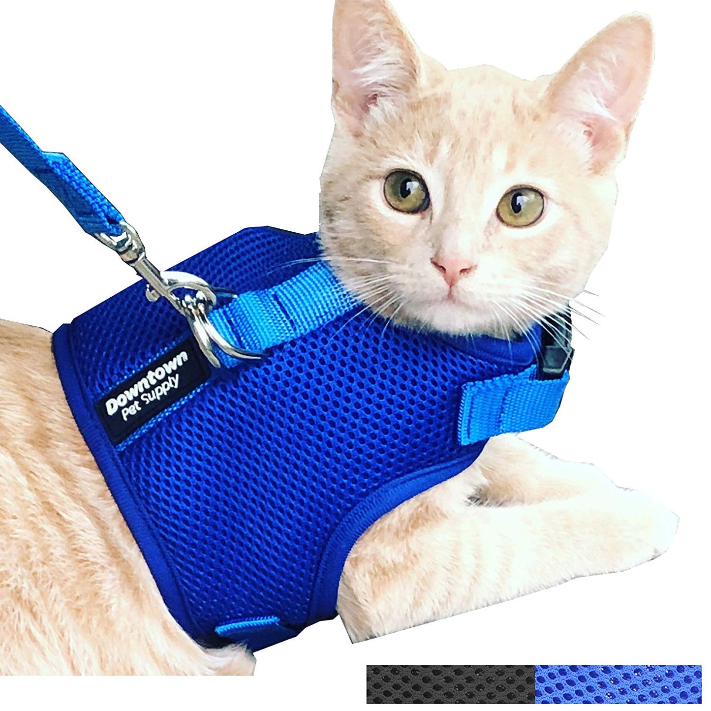 Adjustable Cat Harness and 4' Leash - Multi-Size and Color Options