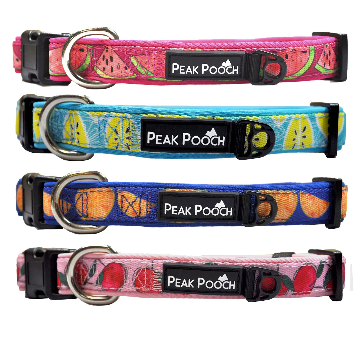 Adjustable Fruit Pattern Dog Collar - Multi-Size and Color Options