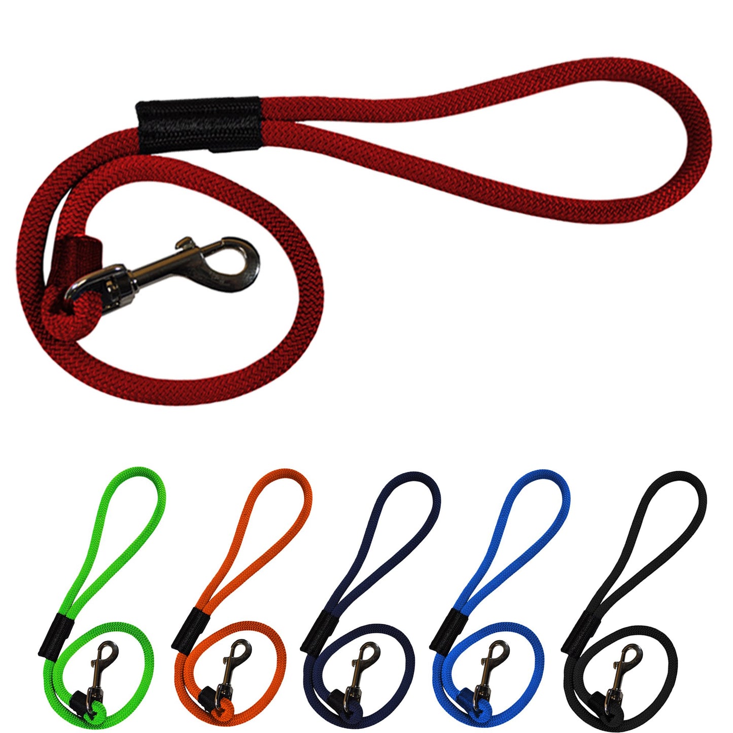 Durable 2' and 6' Long Dog Rope Leash - Multi-Color Options