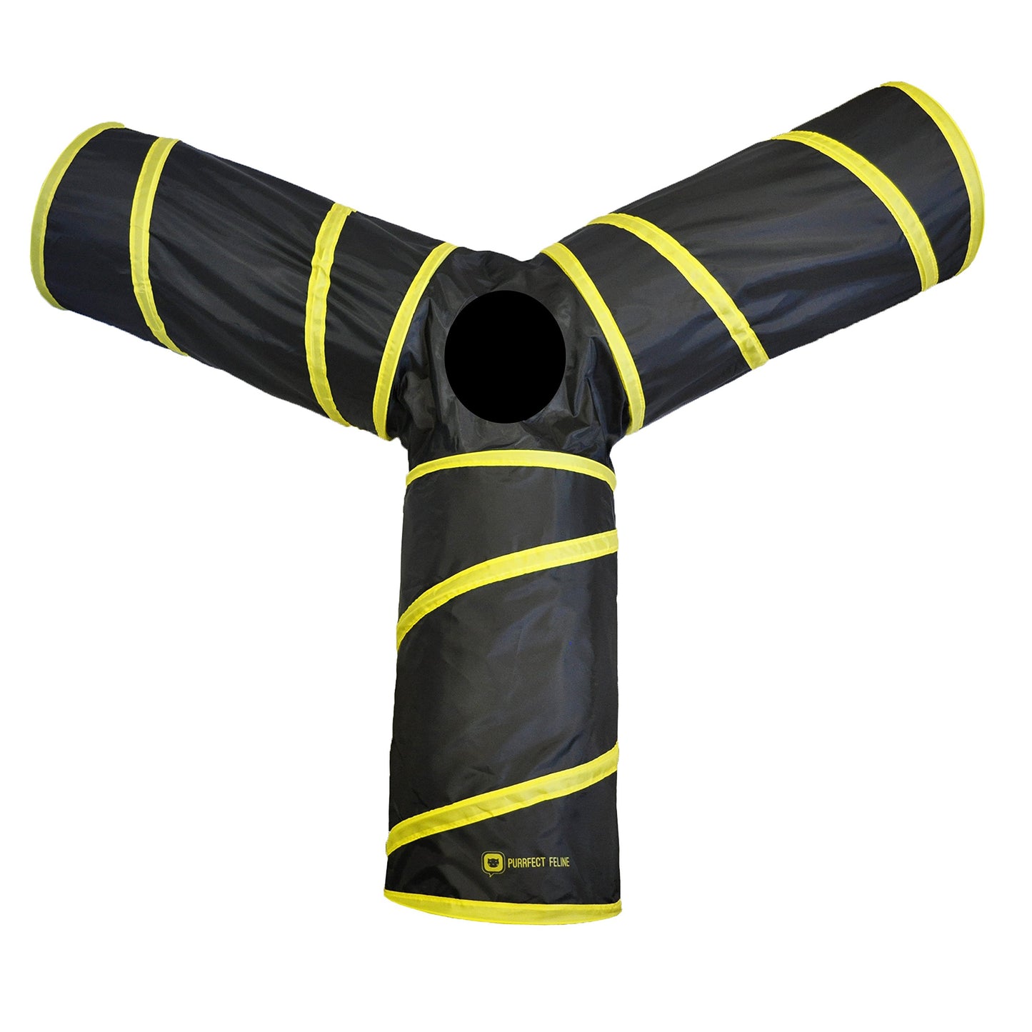 Collapsible 3-way Cat Tunnel with Toy - Multi-Size and Color Options