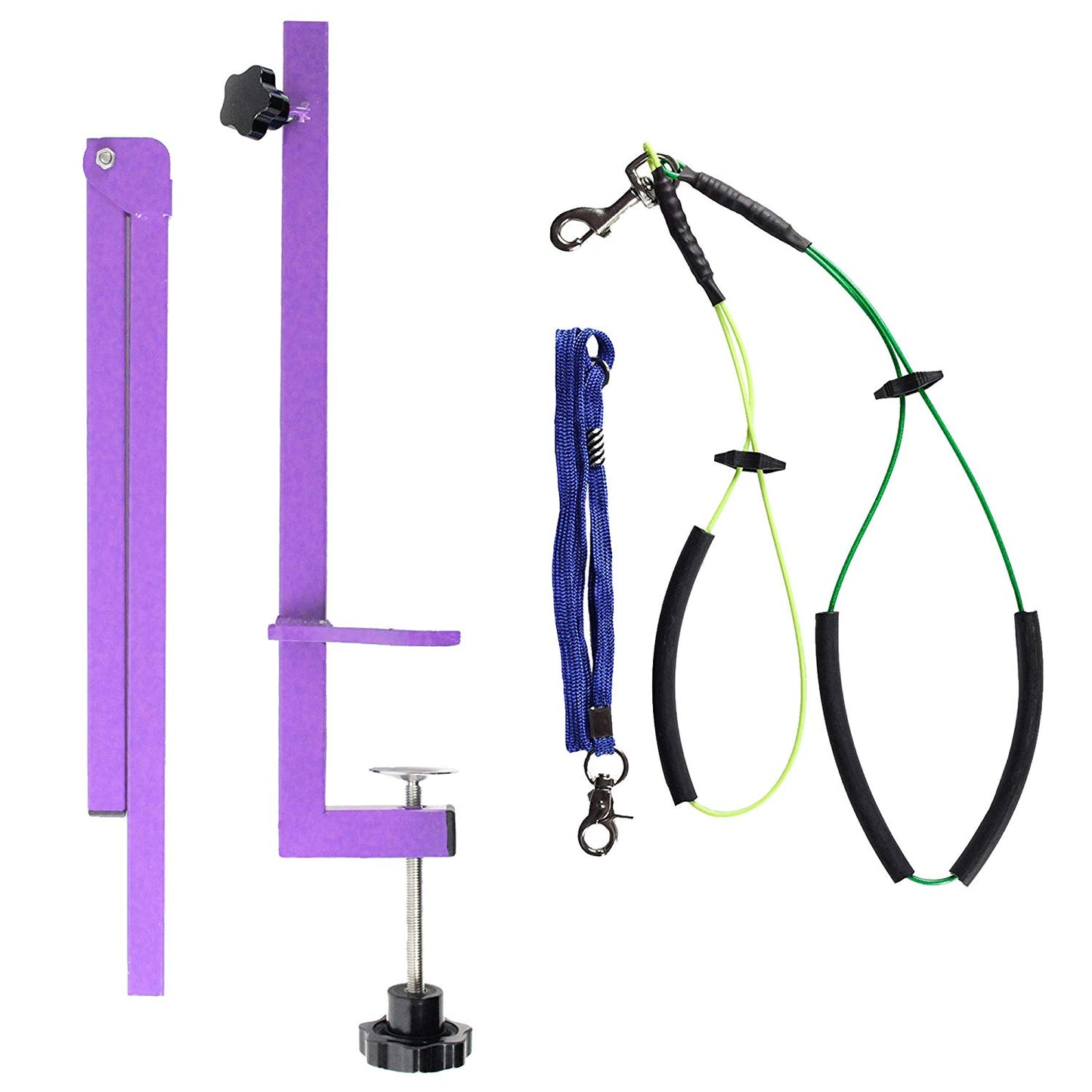 Foldable Pet Grooming Arm with Clamp, Dog Grooming loop and No Sit Haunch Holder - Innovative Portable Grooming Arms