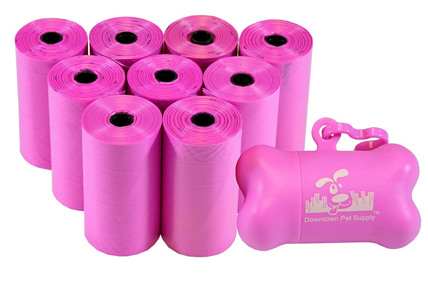 Pink - Pet Waste Poop Bags + FREE Dispenser