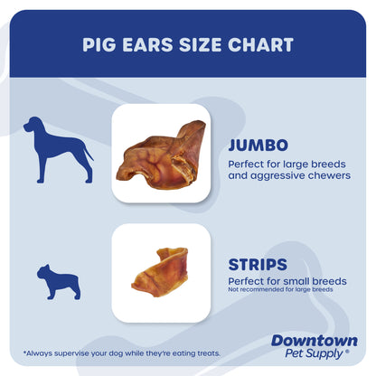 Jumbo Pig Ears - 100% Natural Dog Chew Treats