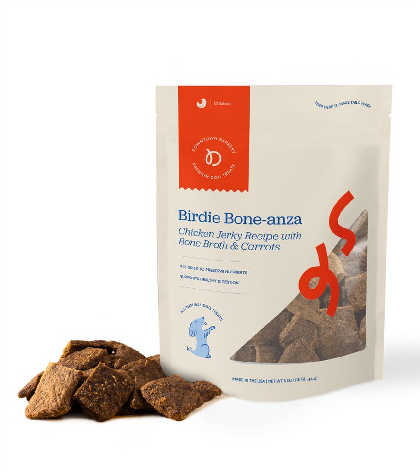 USA-Made Air-Dried Chicken and Bone Broth Jerky Bites