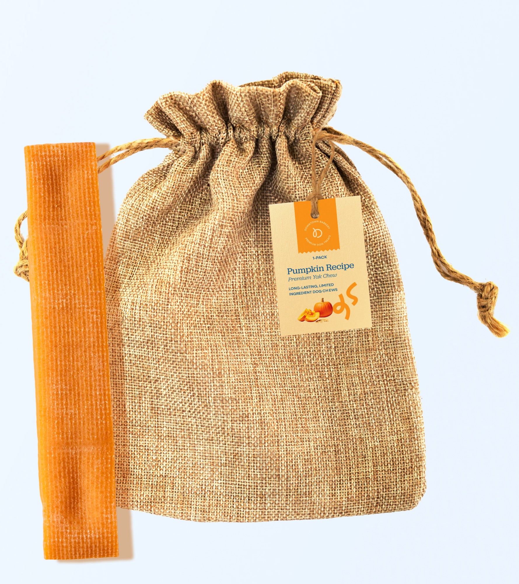 Downtown Barkery Long Lasting Pumpkin Yak Chews for Dogs