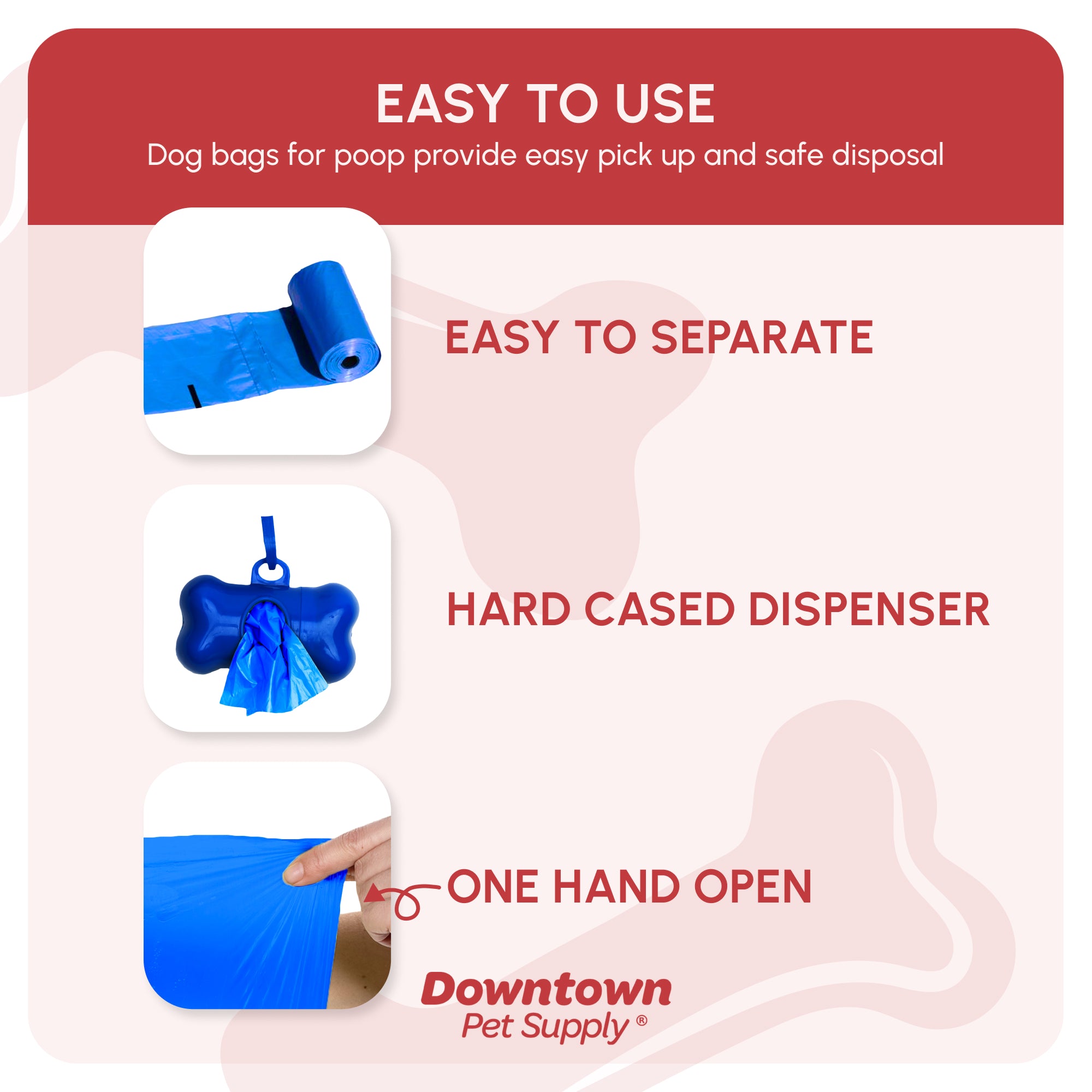 Dog Poop Bags with Dispenser - Rainbow of Colors