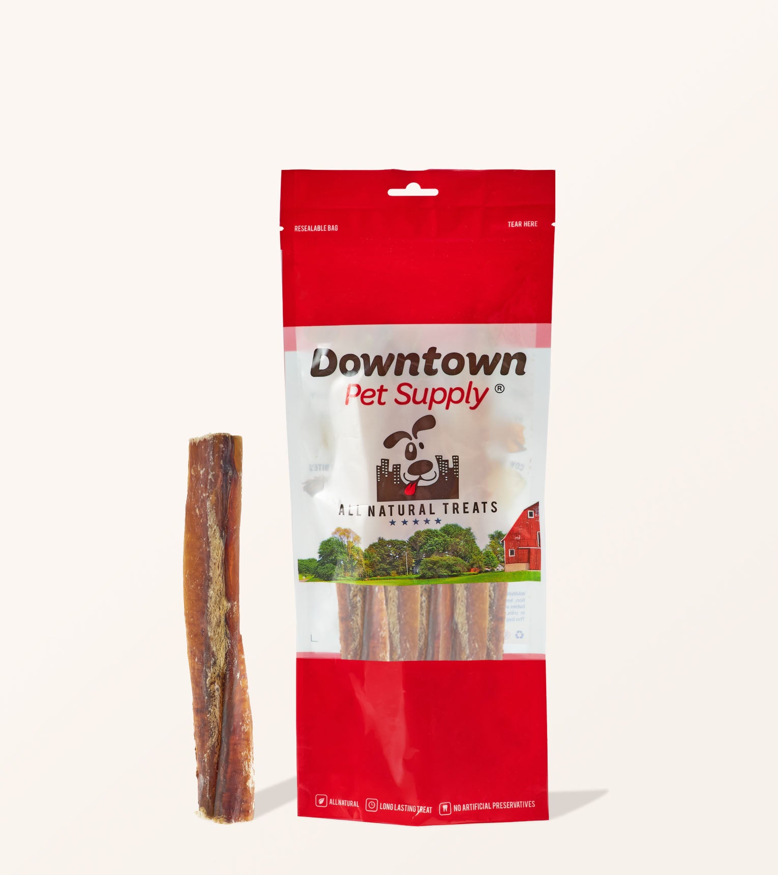 Jumbo Bully Sticks for Large Dogs Long Lasting Chews Downtown