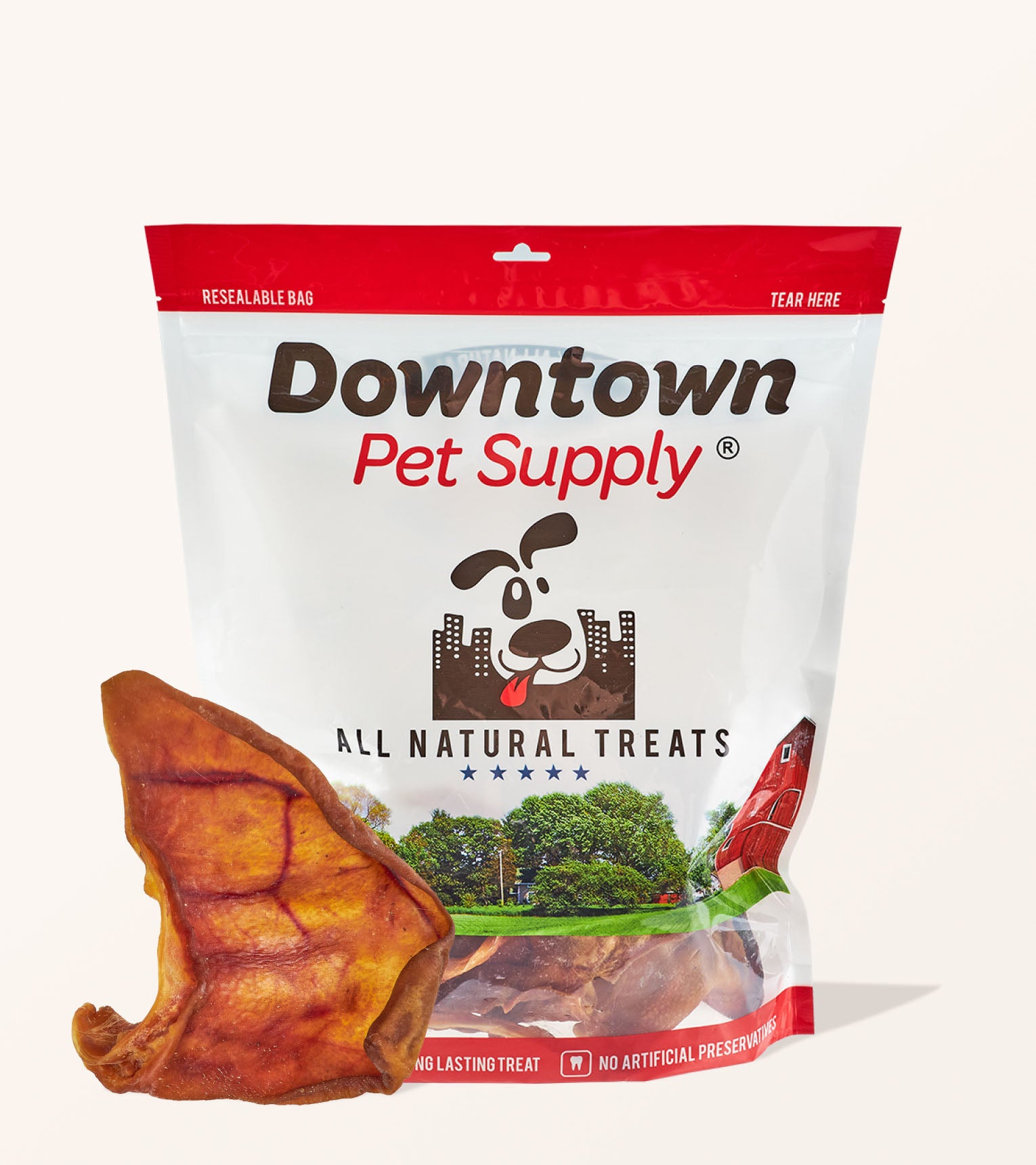 Jumbo Pig Ears Dog Chews Natural Hearty Downtown Pet Supply