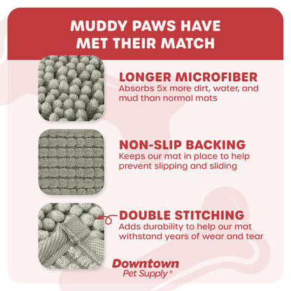 My Doggy Place - Ultra Absorbent Microfiber Dog Pet Door Mat, Durable, Quick Drying, Washable, Prevent Mud Dirt, Keep Your House Clean (Sizes: Medium, Large, X-Large Runner, Hall Runner, Half Moon)