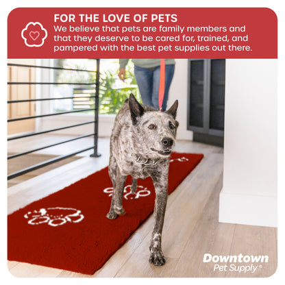 My Doggy Place - Ultra Absorbent Microfiber Dog Pet Door Mat, Durable, Quick Drying, Washable, Prevent Mud Dirt, Keep Your House Clean (Paw Print Design)
