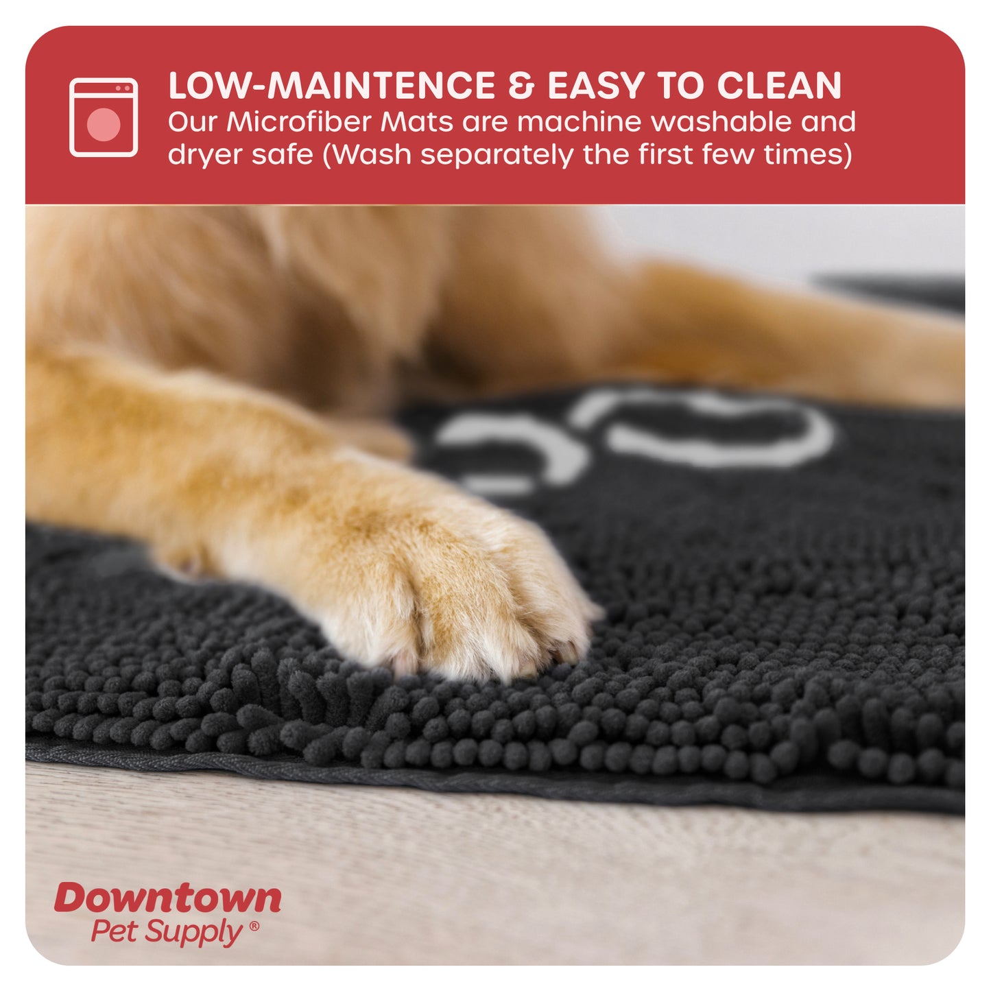 My Doggy Place - Ultra Absorbent Microfiber Dog Pet Door Mat, Durable, Quick Drying, Washable, Prevent Mud Dirt, Keep Your House Clean (Paw Print Design)
