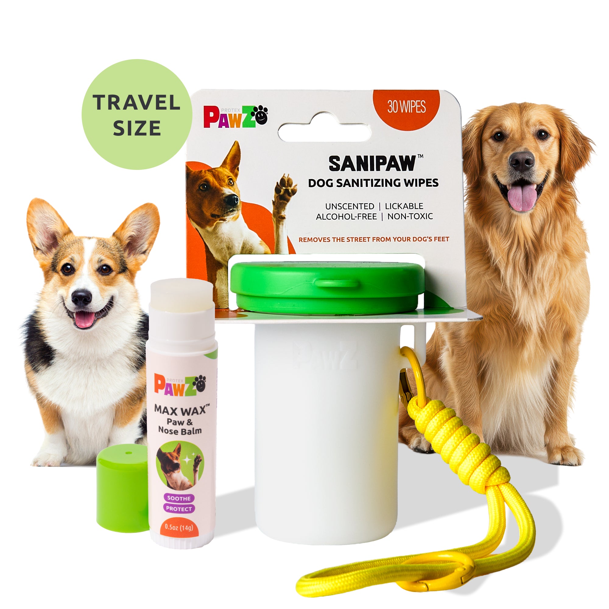 PawZ Travel Paw Care Kit – SaniPaw™ Paw Wipes + Max Wax™ Paw Balm