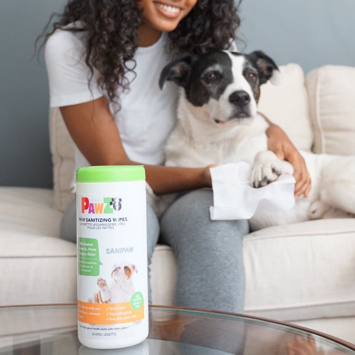PawZ® SANIPAW® Unscented, Odor-Eliminating Paw Wipes for Dogs