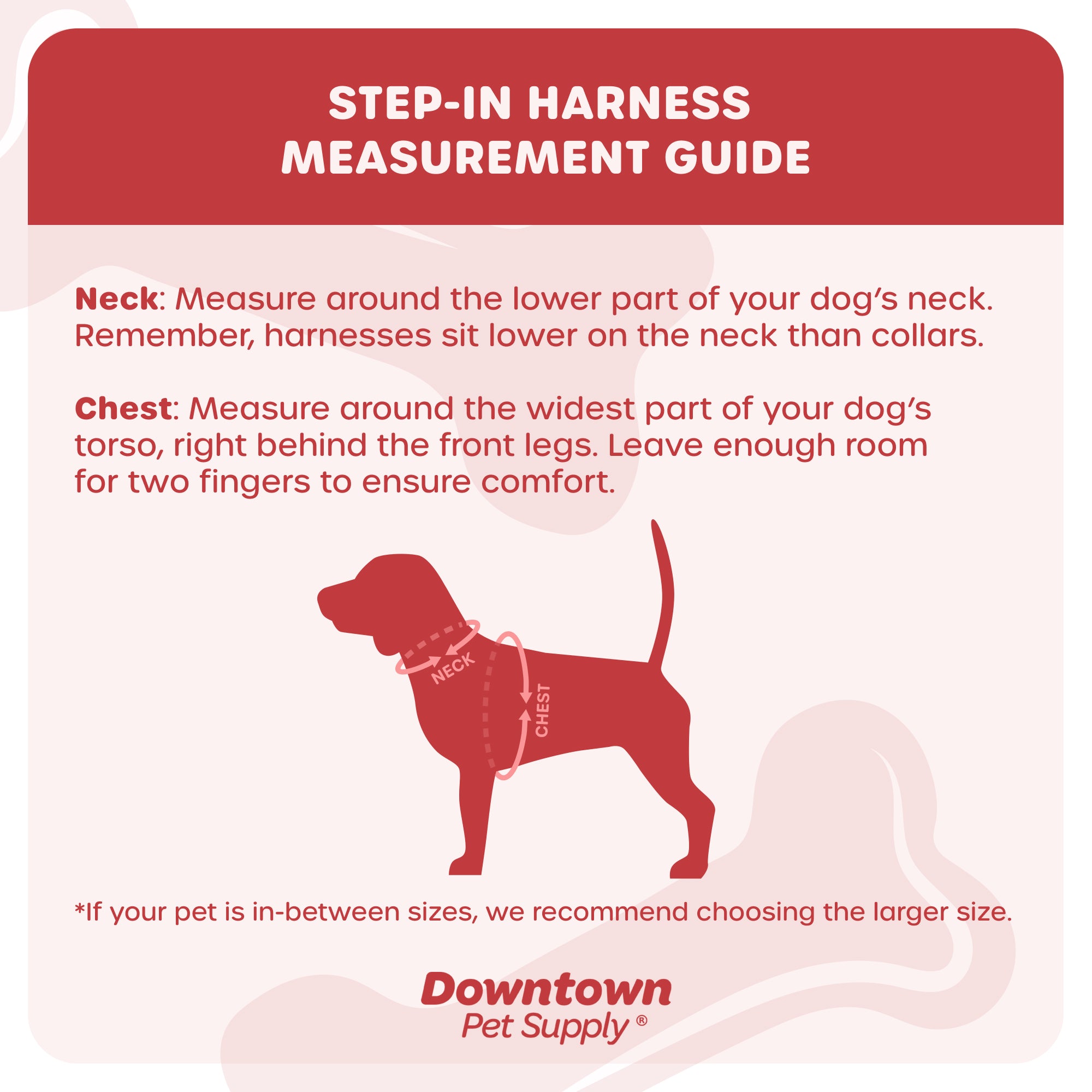 Dog harness hotsell measuring guide