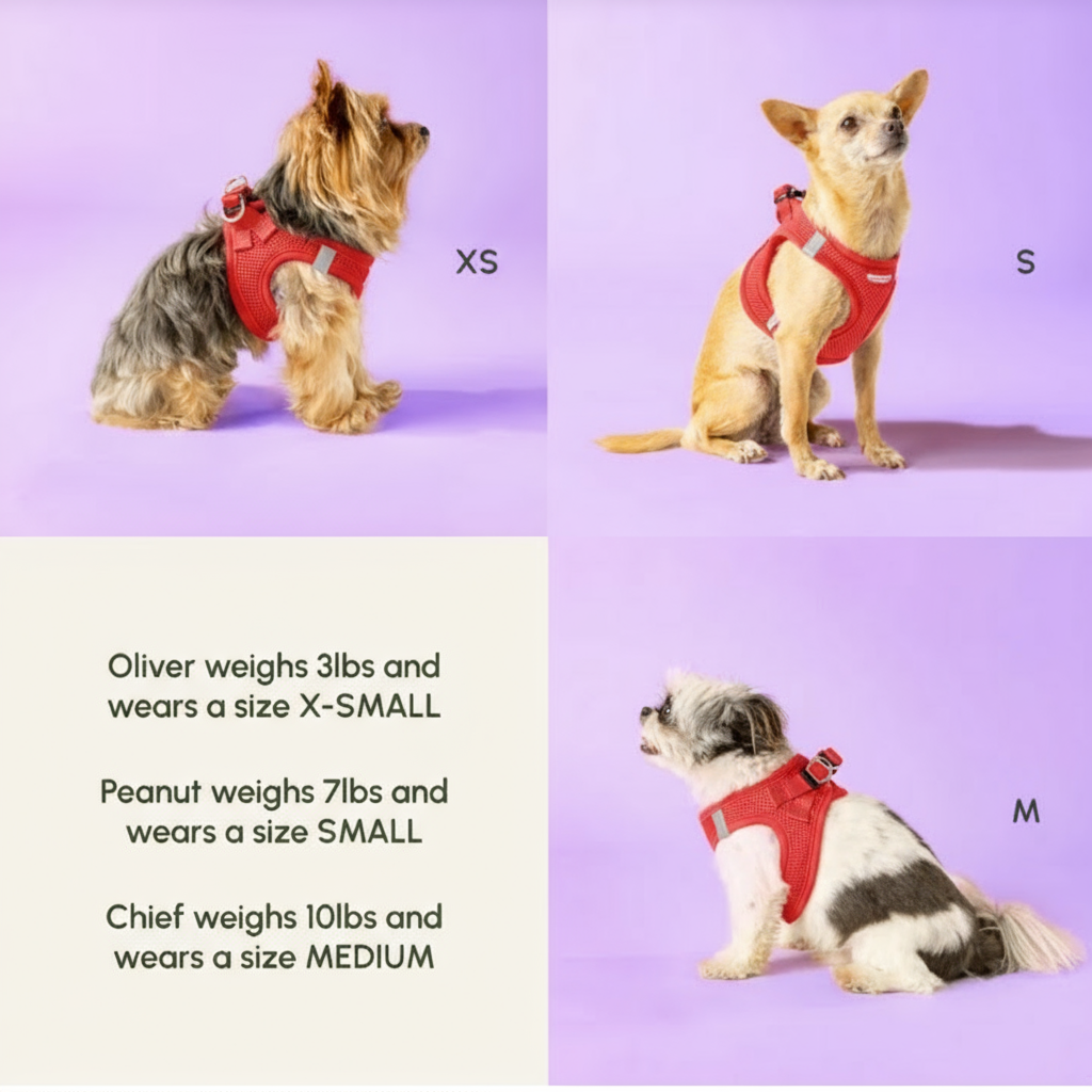 Red harness sizing guide