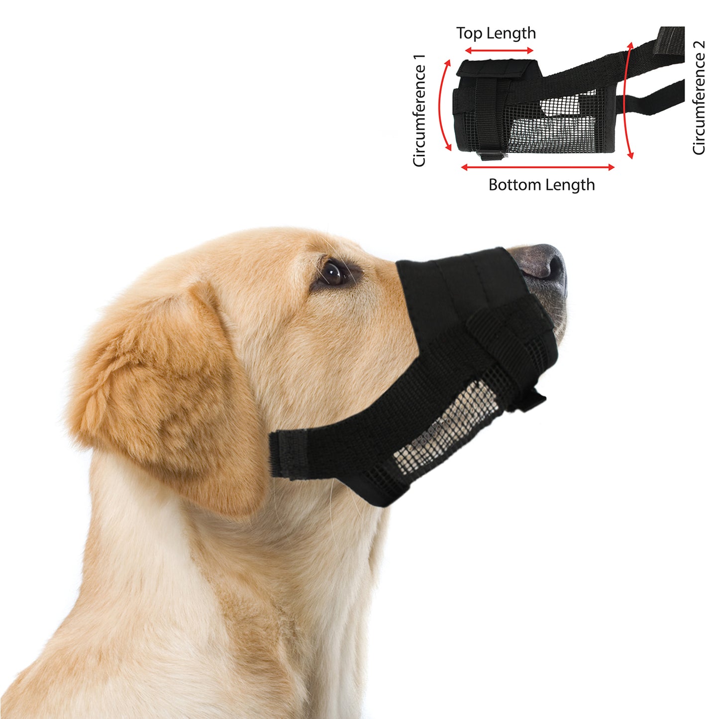 Adjustable Dog Grooming Muzzle - X-SMALL, SMALL, MEDIUM, LARGE, or X-LARGE